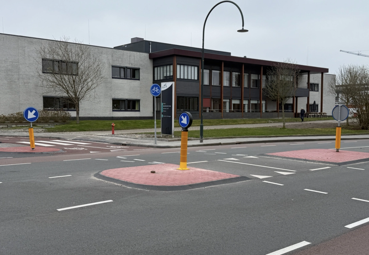 Eén van deze drie palen bij Nij Smellinghe is compleet anders